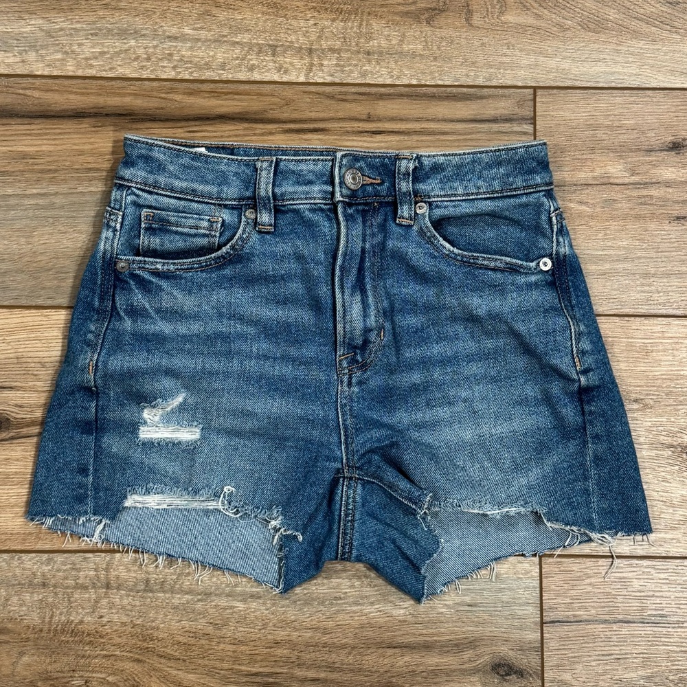 AMERICAN EAGLE Casual Mom Jean High Rise Denim Short Shorts | Size 00
